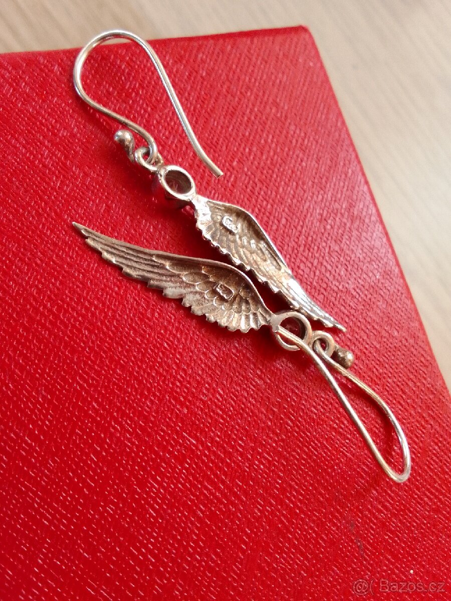 Stříbrné náušnice s topazem - 3