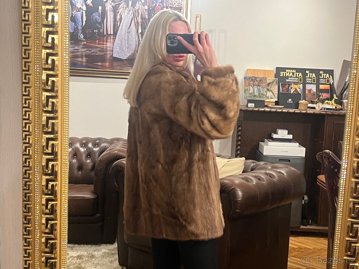 Hnědý norkový kožich - 3