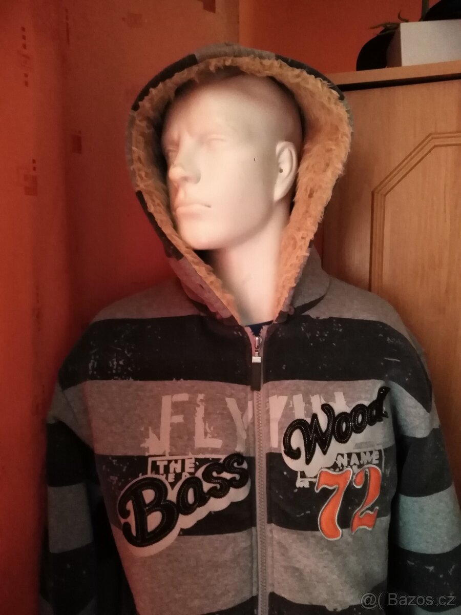 pánská teplá mikinová bunda s kožíškem - 3
