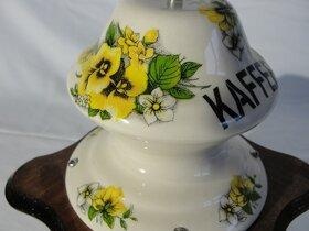 Porcelánový, velký, stolní, mlýnek na kávu - Macešky - 3