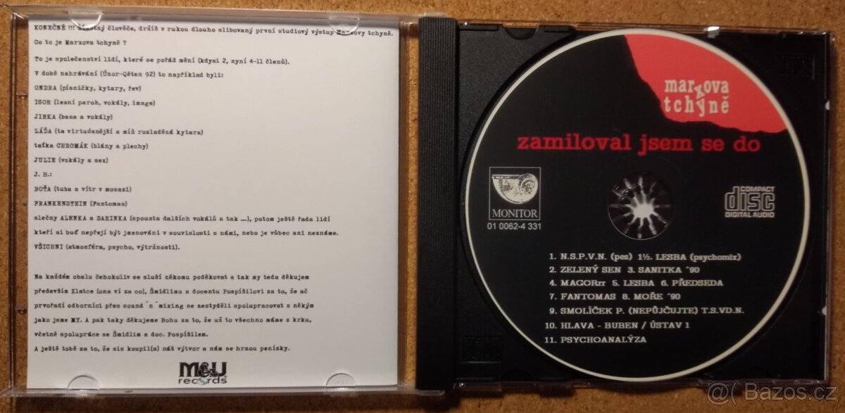 Marxova tchýně - Zamiloval jsem se do lesby - CD-R - 1992 - 3