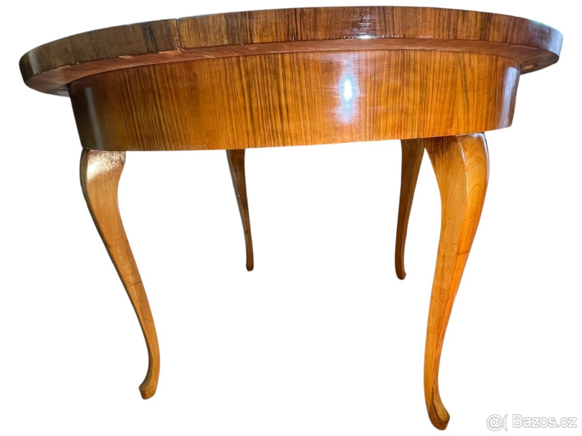 Starožitný jídelní stůl – Art Deco – rozkládací, hruška - 3