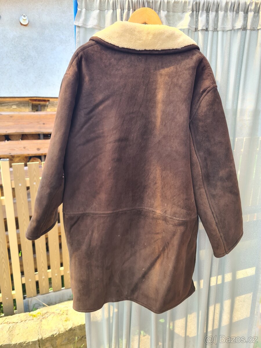 Semišový kožich (pravá kůže) s pravým beránkem uvnitř - 3