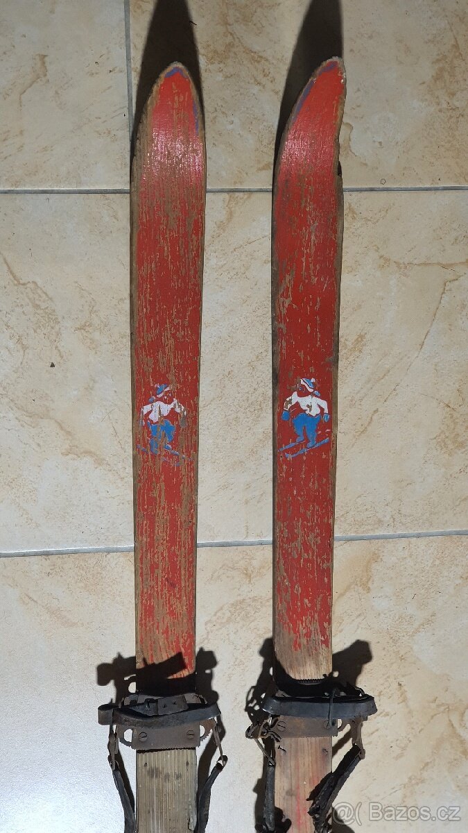 Retro staré dětské lyže - 3