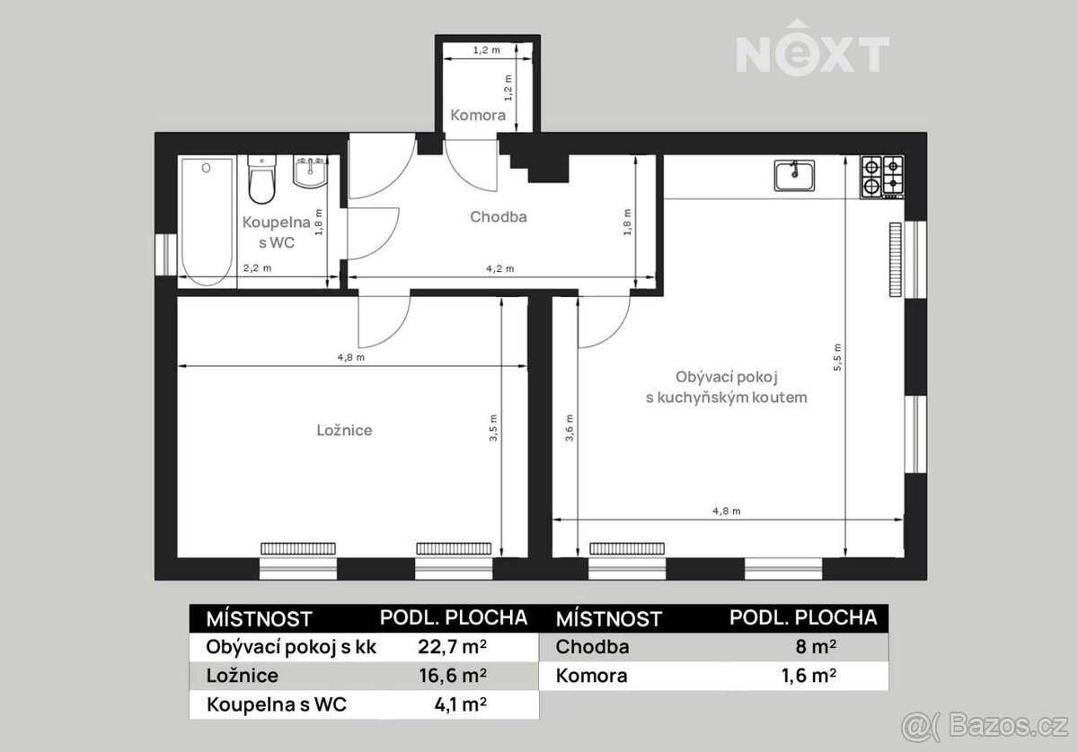Prodej byt 2+kk, 53㎡ - 3