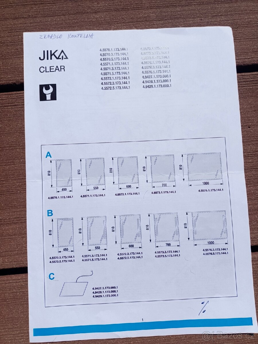 LED zrcadlo, odlepený držák - 3