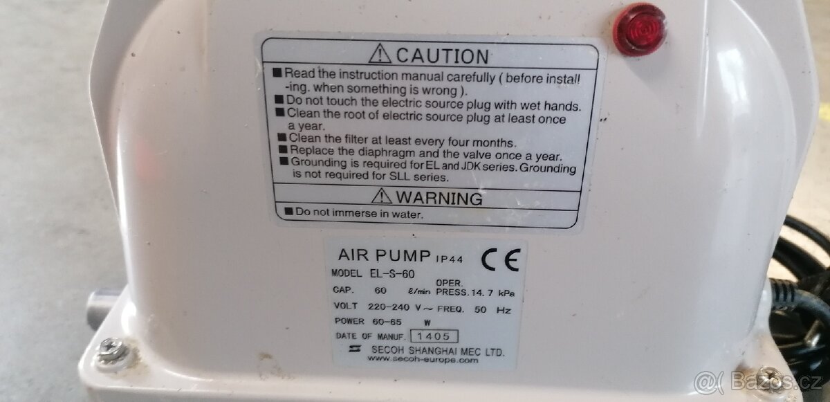 SECOH EL-S-60 membránové dmychadlo - 3