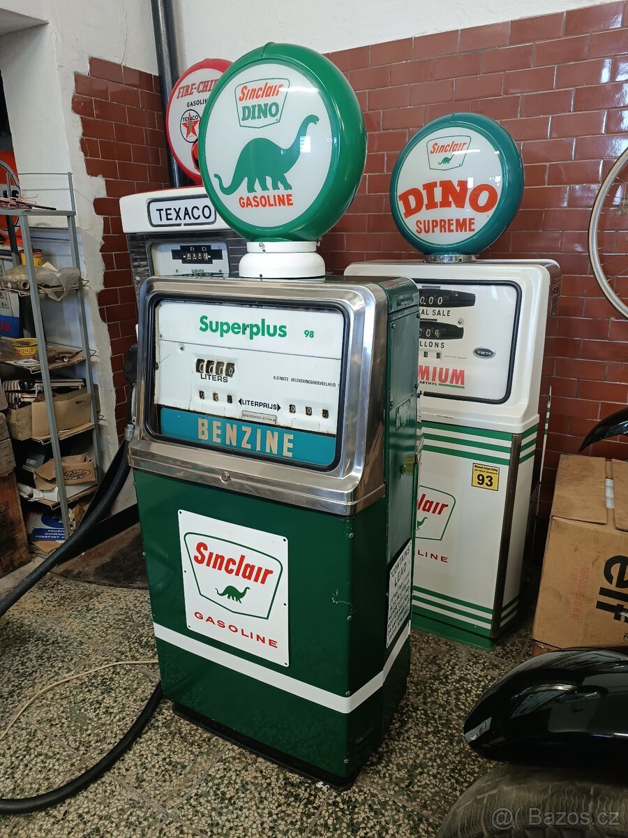 Stará benzínová americká pumpa Wayne, Sinclair, patina - 3