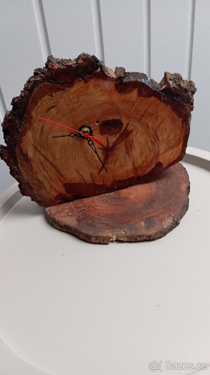 Dřevěné hodiny z meruňky a třešně - 3