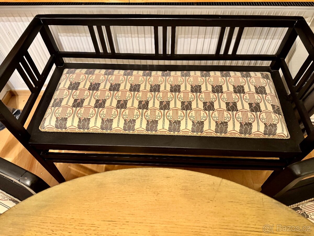 Starožitný set, křesla, lavice, stolek - 3