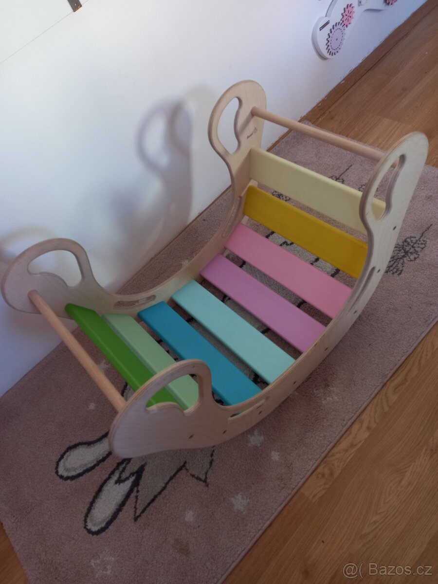 Hinta dřevěná houpačka duha - 3