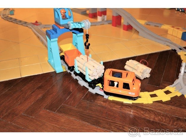 Duplo vlak, kolej, držáky klád dřeva - 3