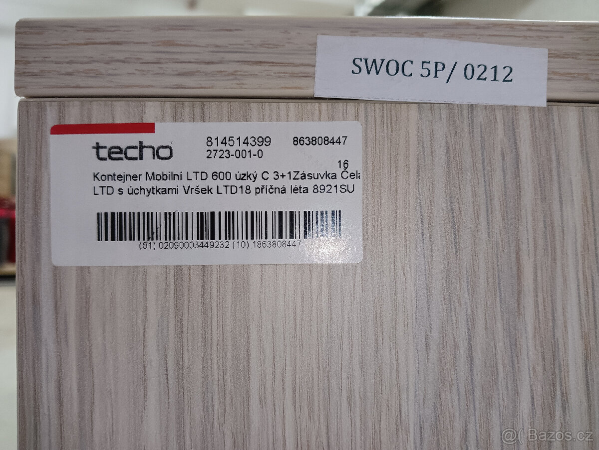 2x kancelářský kontejnery Techo, 4 šuplíky - 3