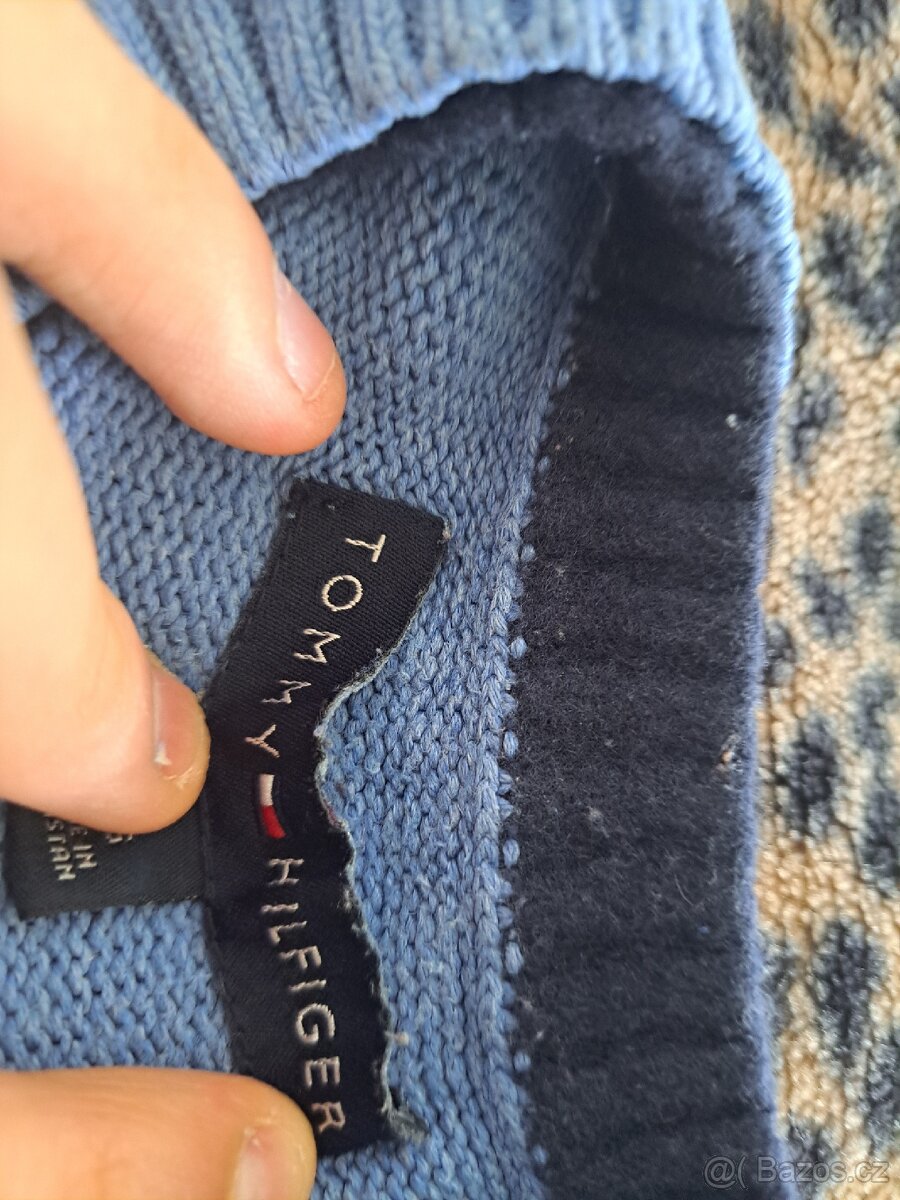 Modrá pletený Tommy Hilfiger svetr - 3