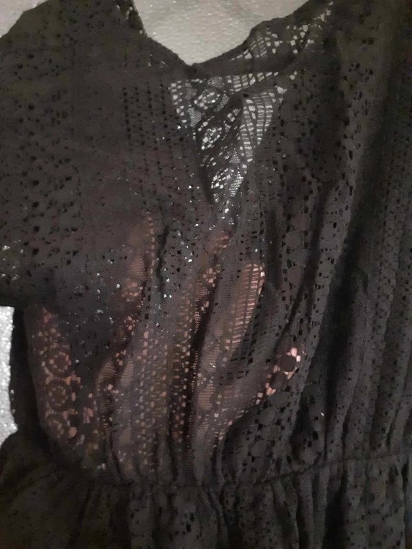 Mini krajkové černé šaty, univerzální - 3