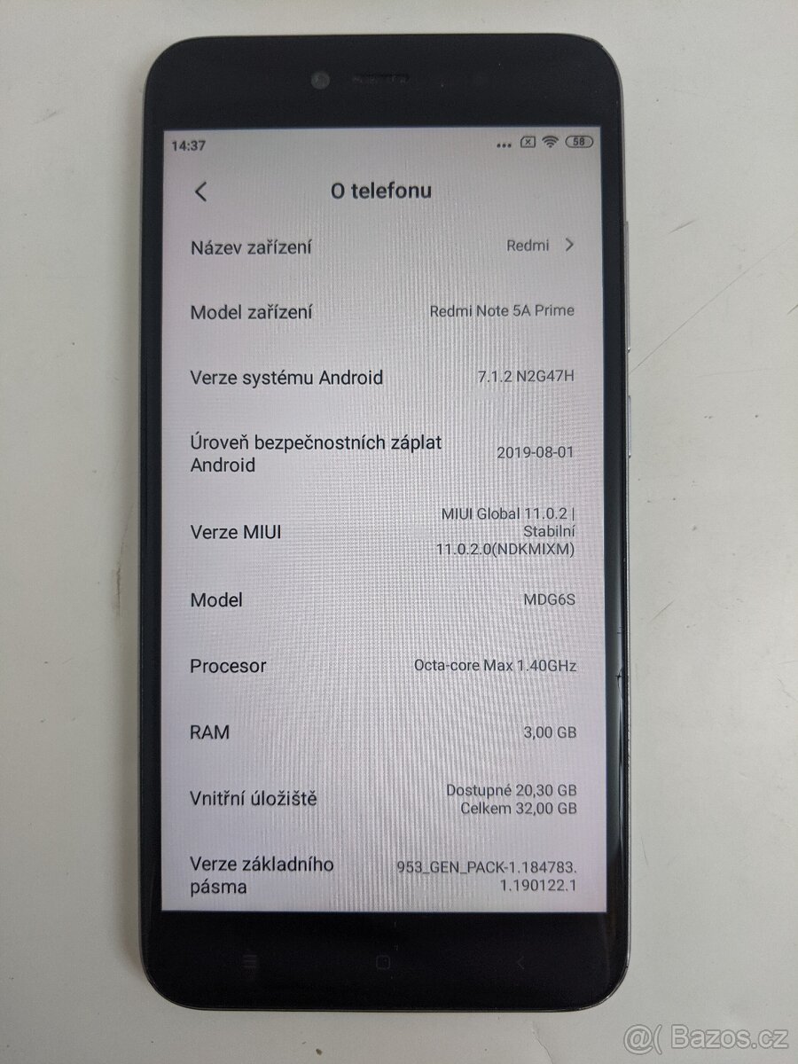 Xiaomi Redmi Note 5A Prime 3/32 Silver. Záruka 6 měsíců. - 3
