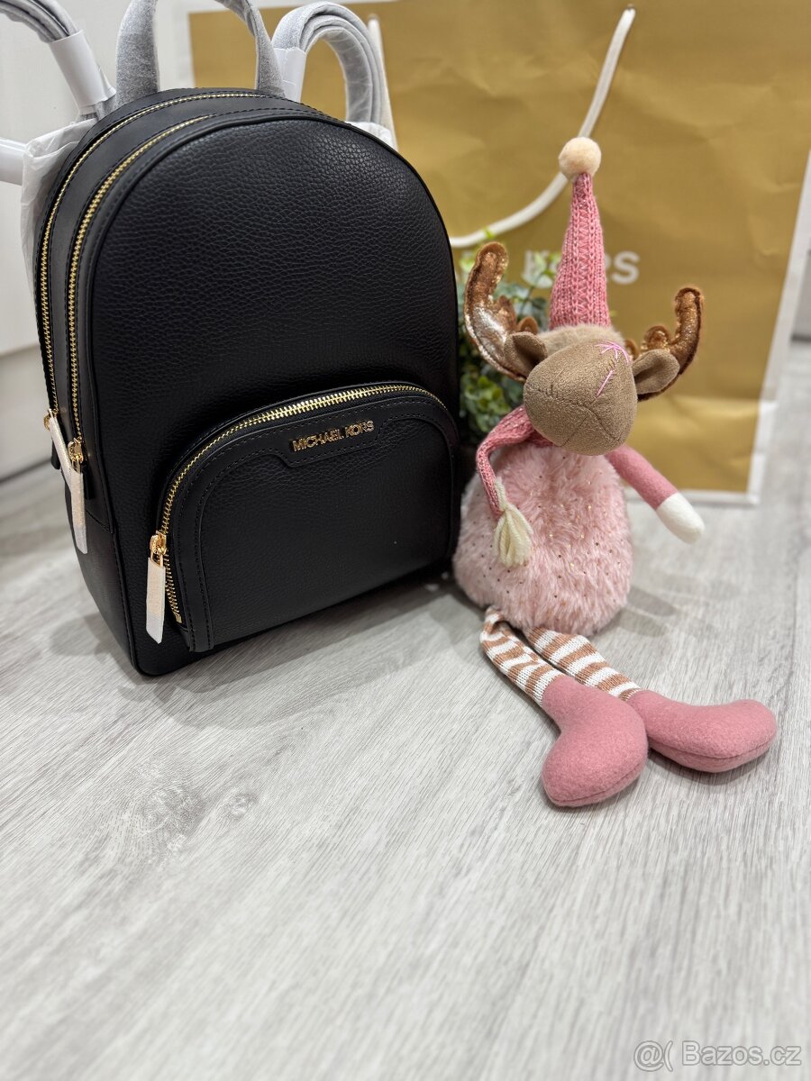 Batoh Michael Kors černý kožený medium - 3