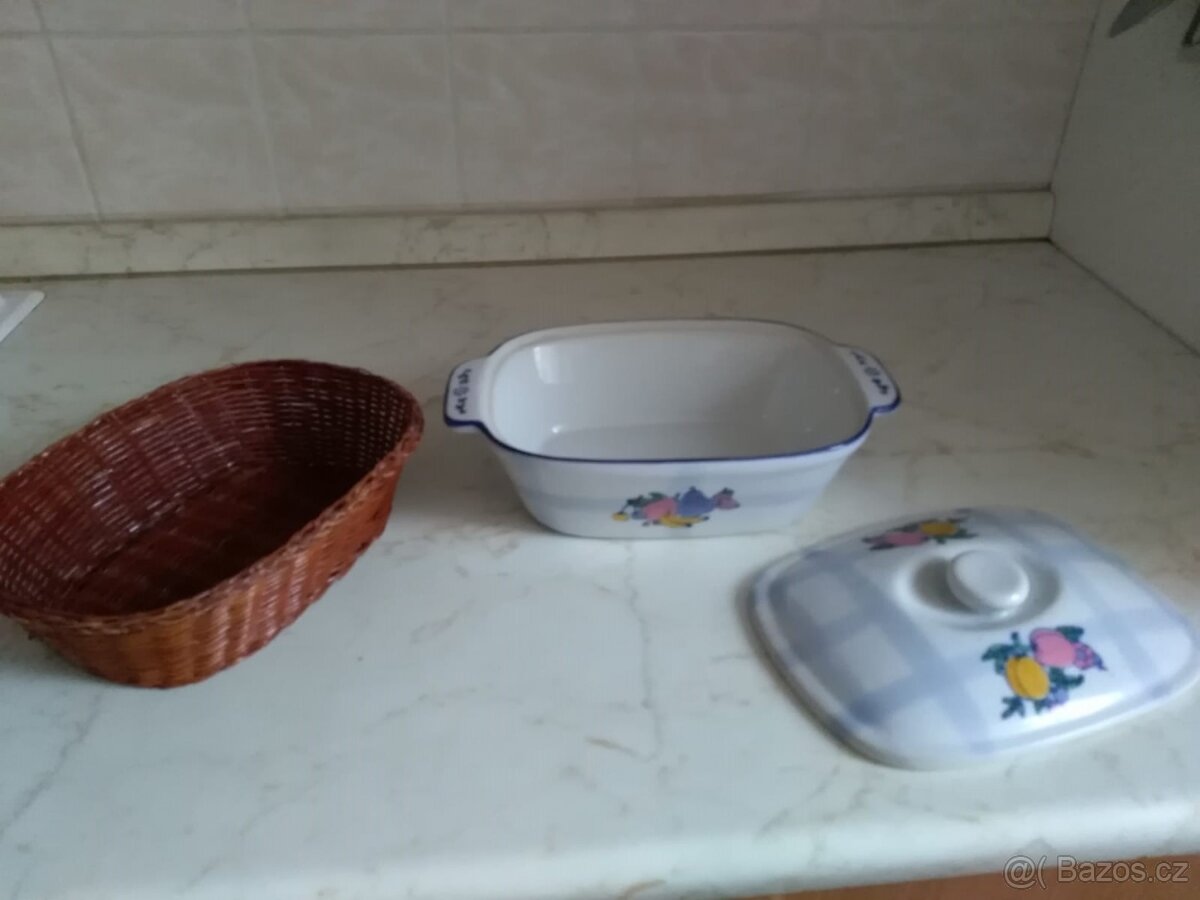porcelánová miska v košíku - 3