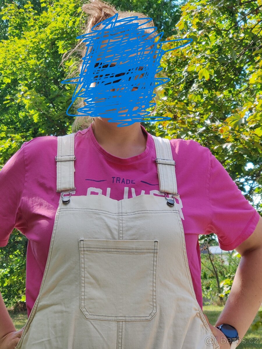 Těhotenské lacláčové kraťasy kalhoty lacláče riflové vel. 50 - 3