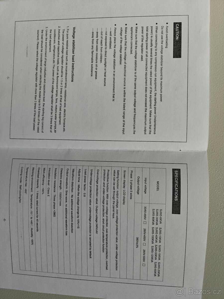 Třífázový regulátor napětí nový - 3