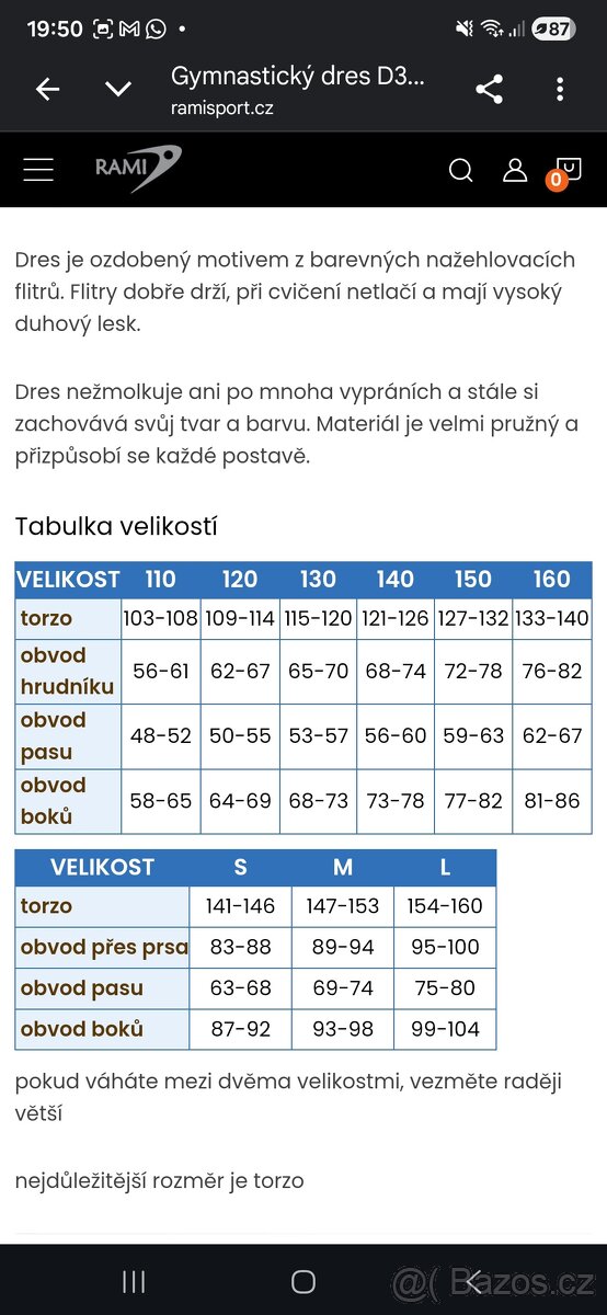 Gymnastický dres Rami vel. 120 - 3