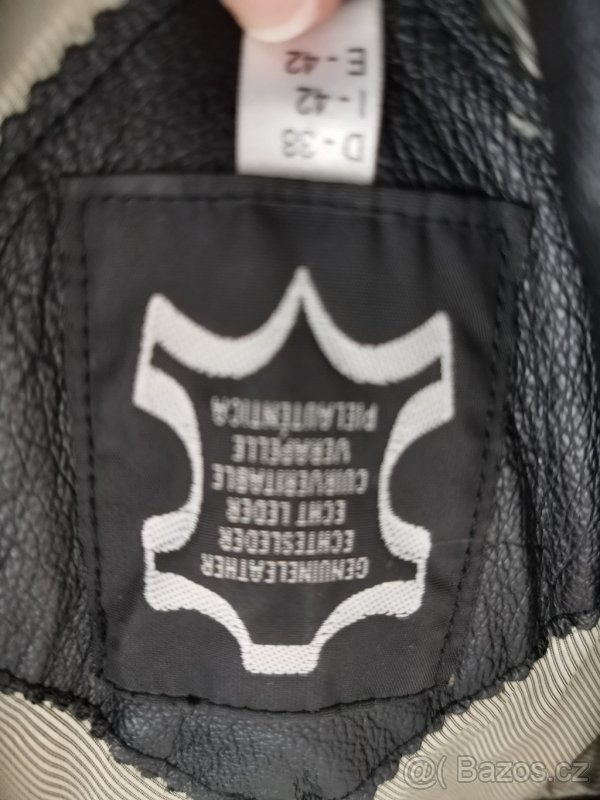 Kožený kabát-černý,Vel.38-40 - 3