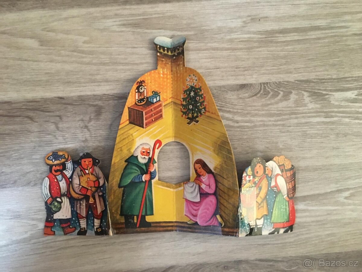 Starý papírový betlém- retro - 3