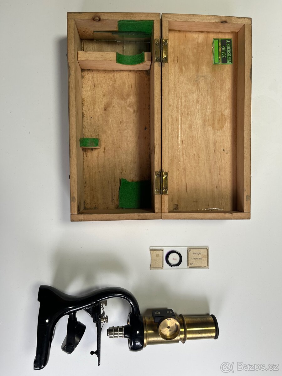 Starožitný mosazný microskop - 3