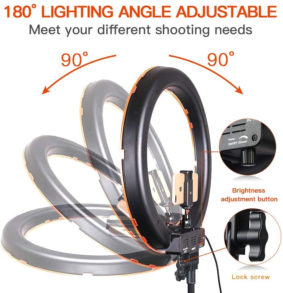 Stmívatelná prstenová fotografická LED lampa se stativem. - 3