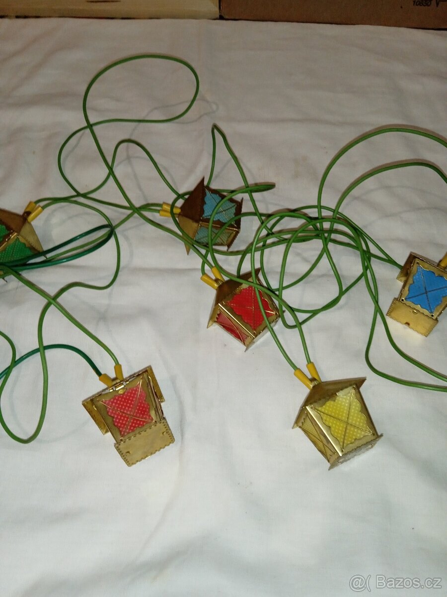 Retro světýlka na vánoční stromeček Lucerničky zn. KOVOTOPOL - 3