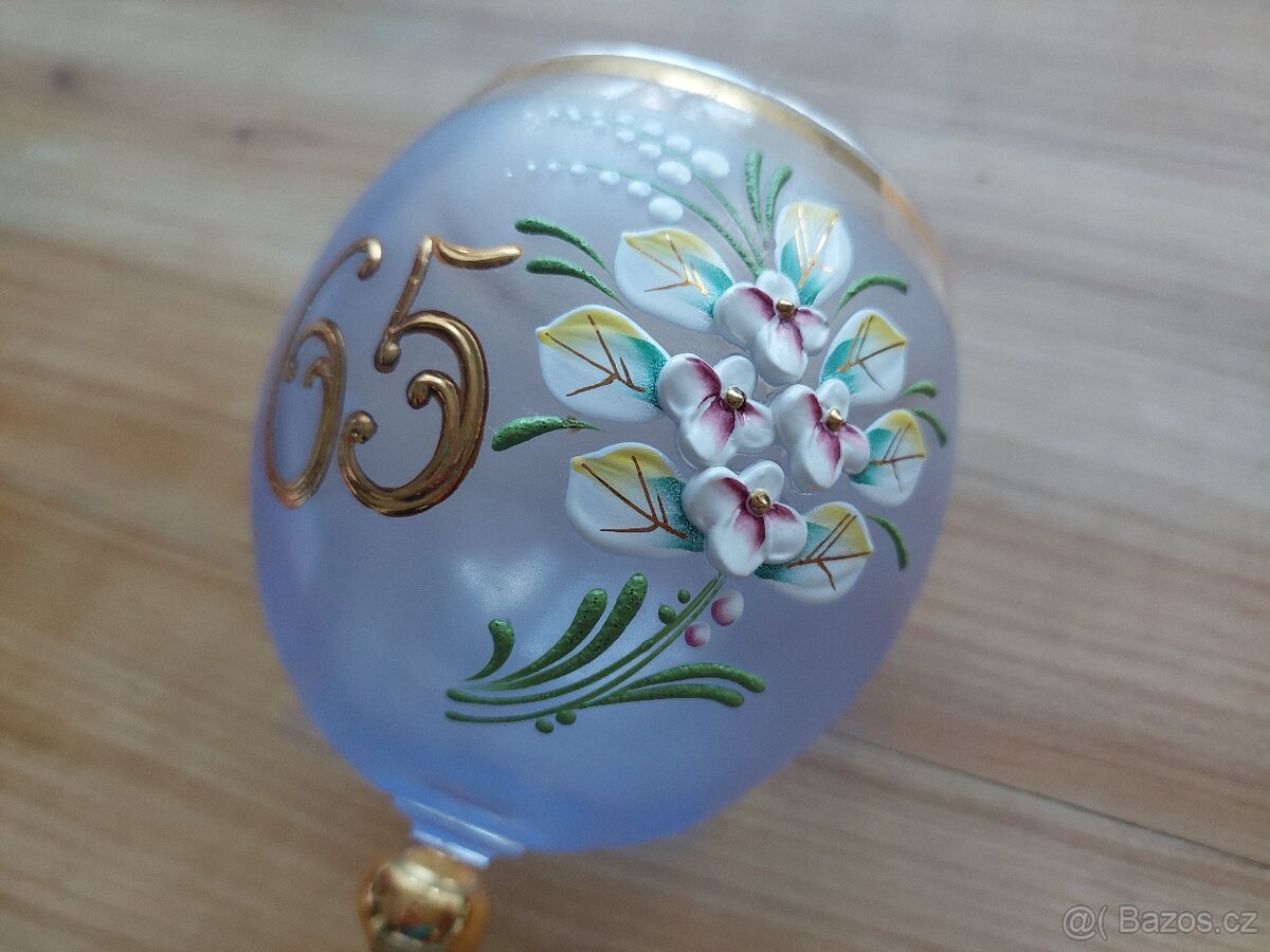 Ručně malovaná sklenice k 65. výročí, životní jubileum dárek - 3