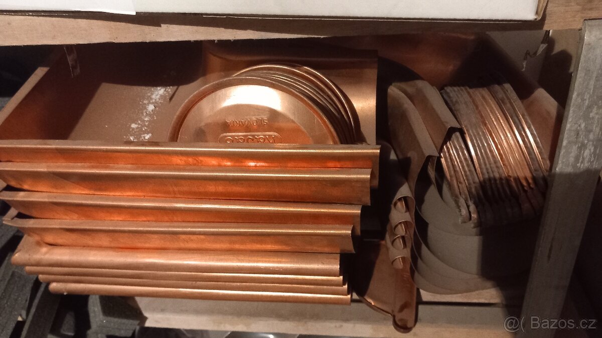 Méděné okapy, trubky, háky, rohy, čela - 3