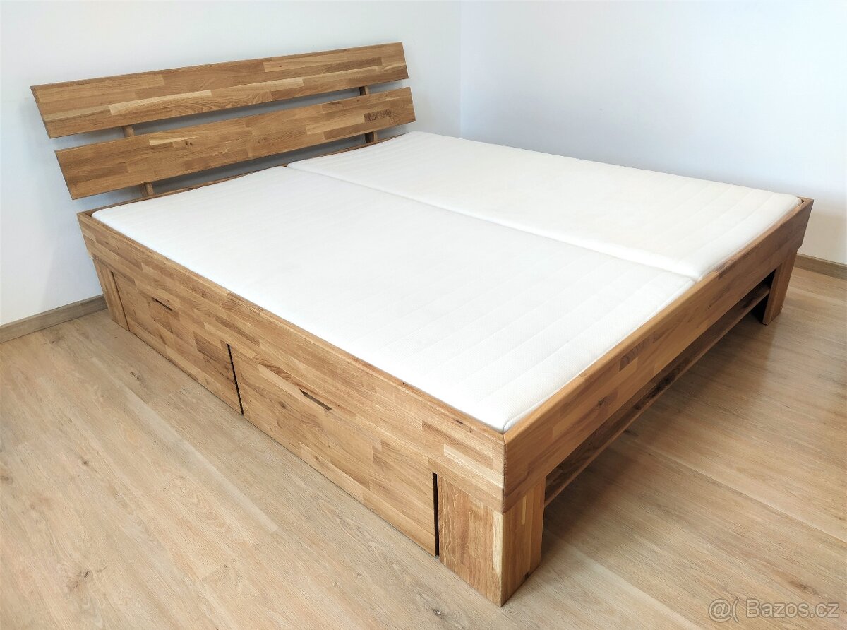 Nová postel dub masiv dvoulůžko 180x200 cm - 3