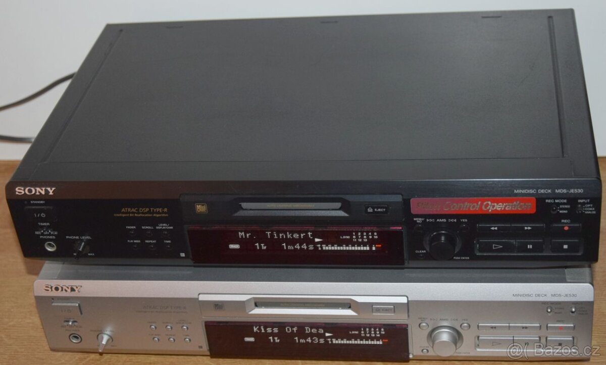 Minidisc deck SONY MDS-JE530,10xMD, manuál a kabely cinch - 3