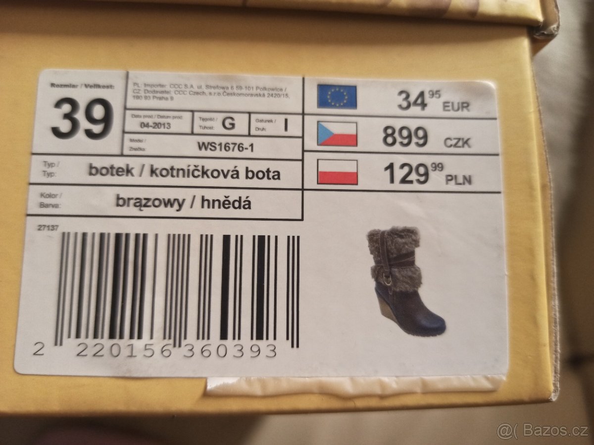 Zimní polokozačky Clara Barson vel. 39 - 3