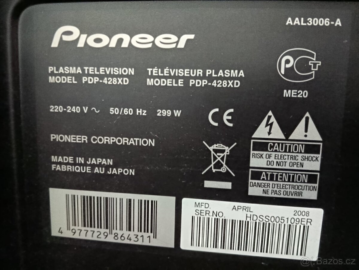 Pioneer KURO PDP‑428XD televize - 3