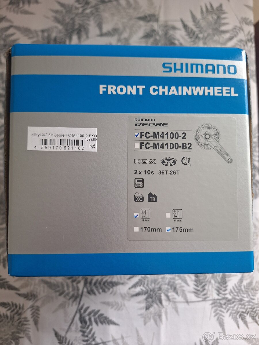 Kliky SHIMANO DEORE FC-M4100-2x10 rychlostí-36/26z - 175mm - 3