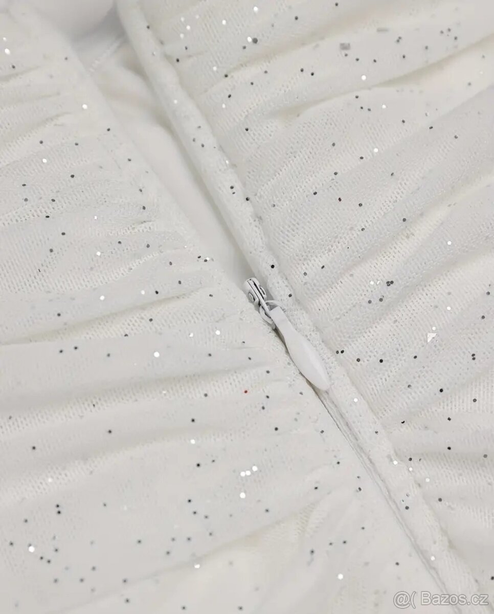 Společenské šaty bílé S - 3