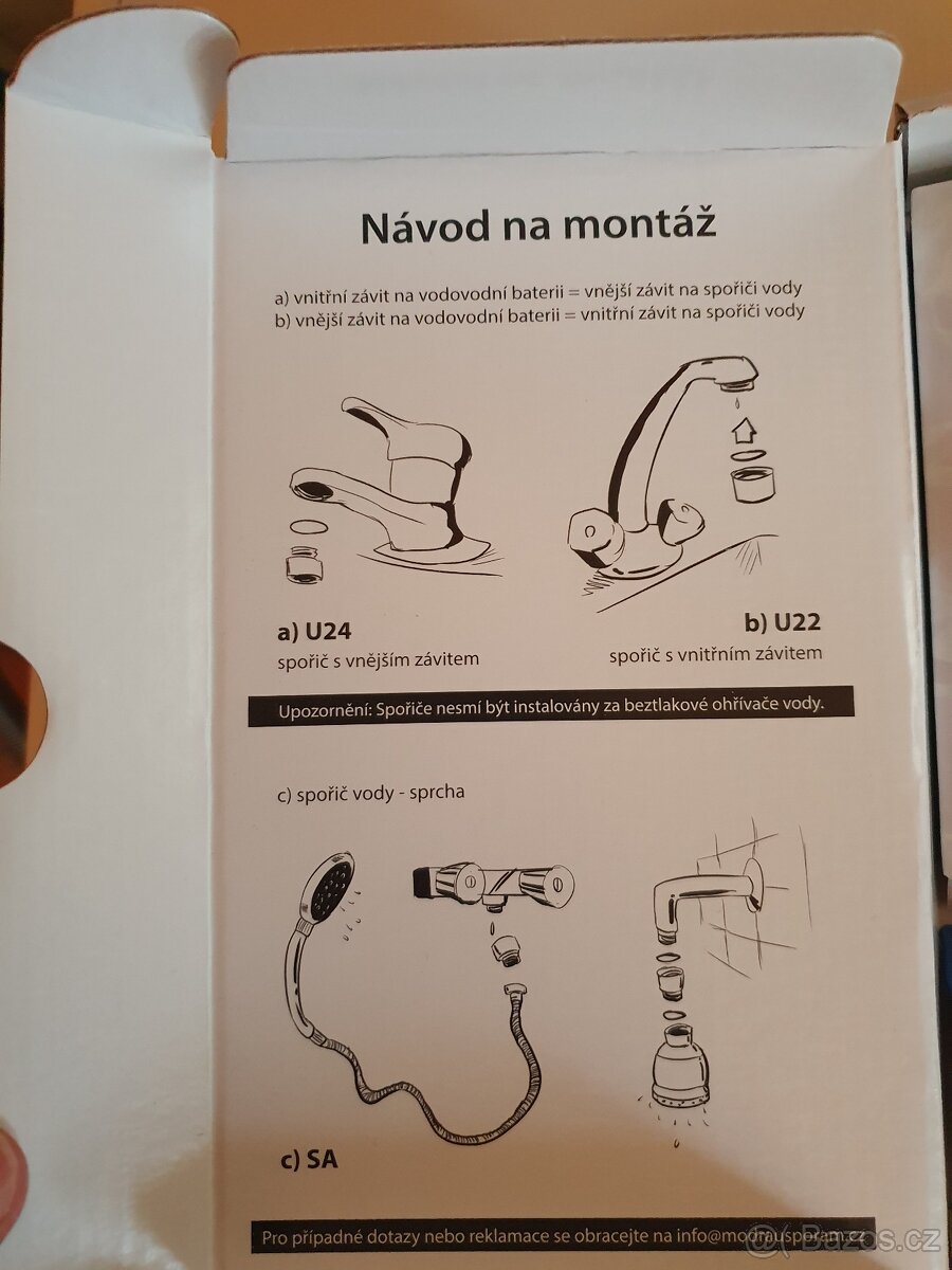 Sada spořičů vody - perlátory, sprchové spořiče a další - 3