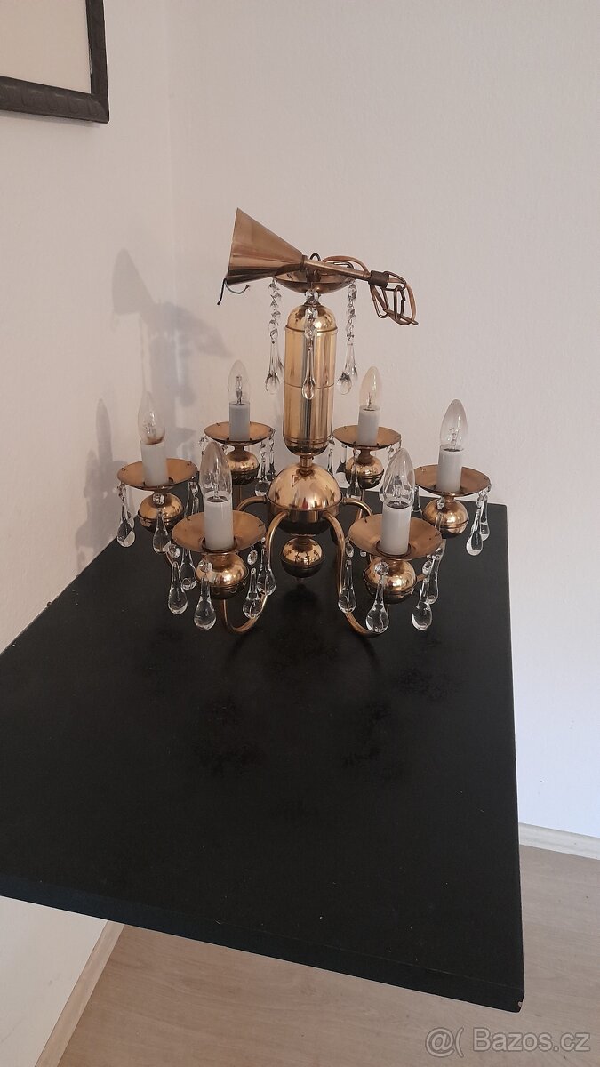 Mosazný lustr s ověsy - 3