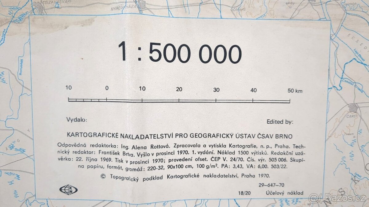 Mapa klimatických oblastí ČSSR - velká - 3