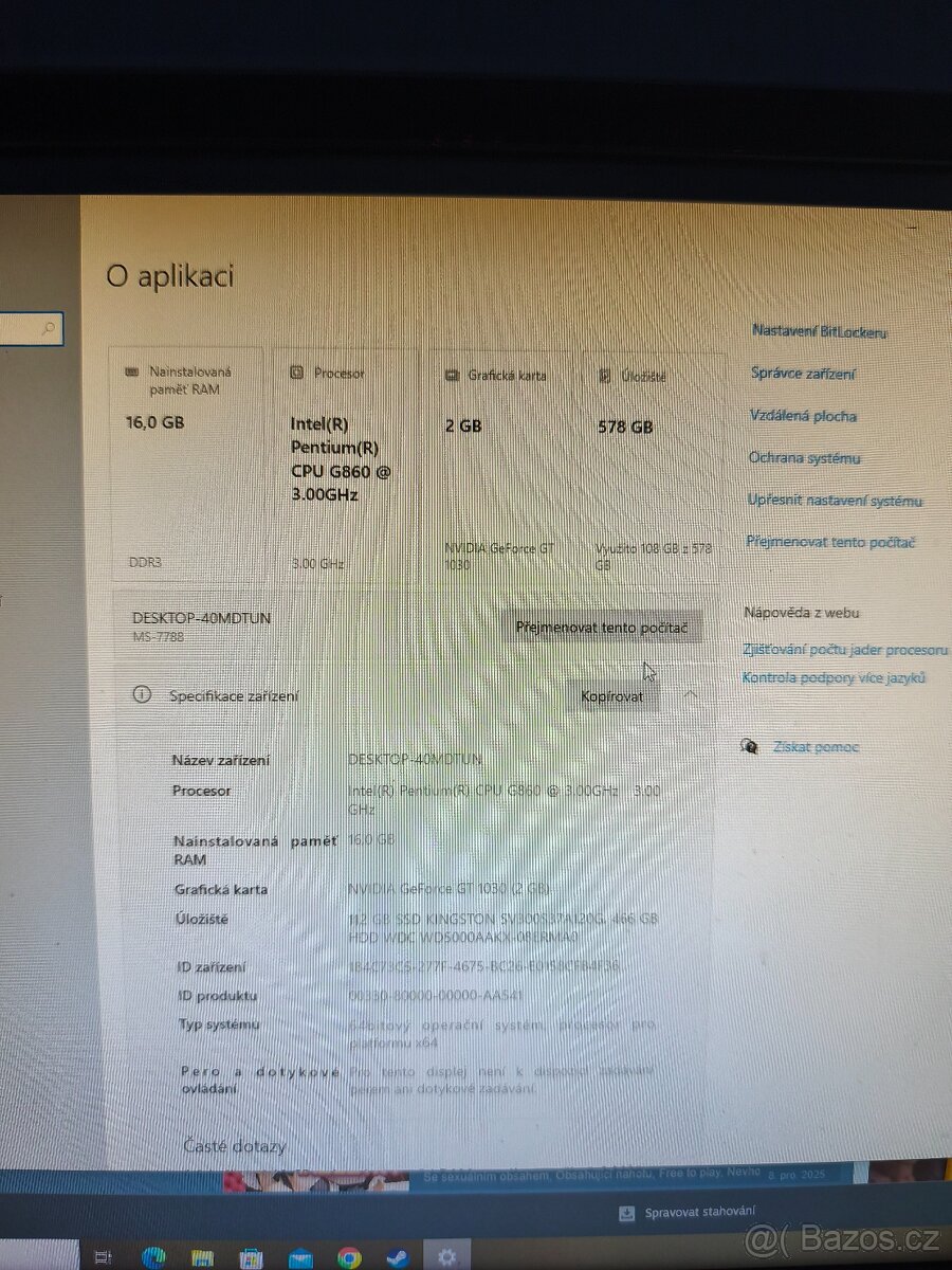 Prodám starší herní PC - 3