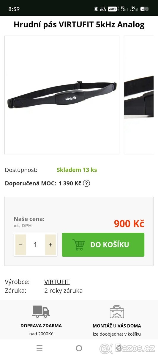 Hrudní pás virtufit analog - 3
