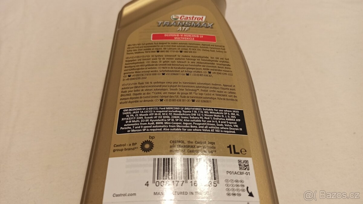 Převodový olej Castrol Transmax ATF DEXRON-VI MERCON LV 2L - 3
