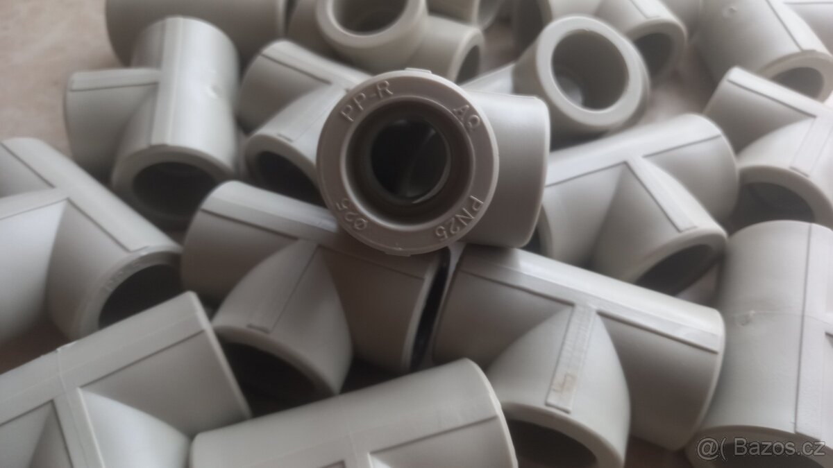 PPR t-kus jednoznačný 25x25x25 mm (Nové) ČR výroba - 3