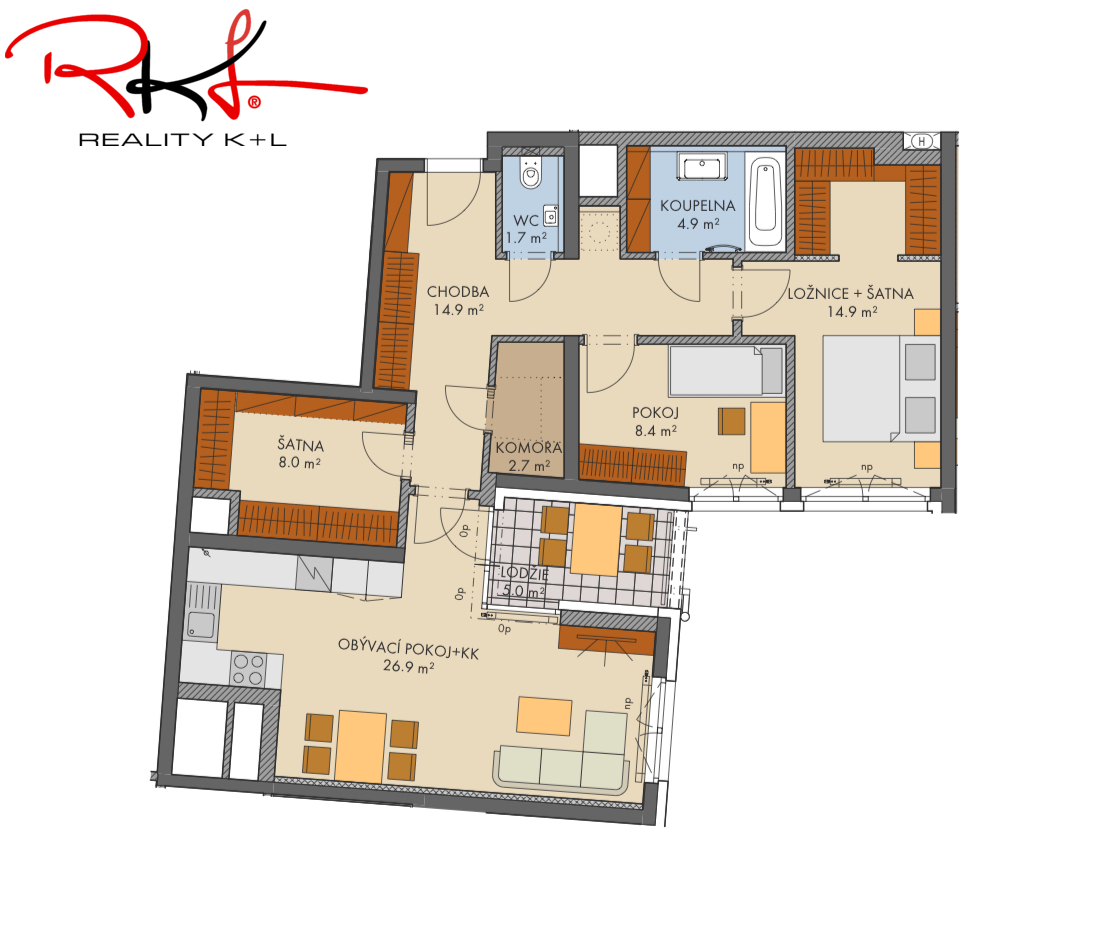 Prodej, novostavba, byt 3+kk s lodžií , Stodůlky , Praha 5 - 3