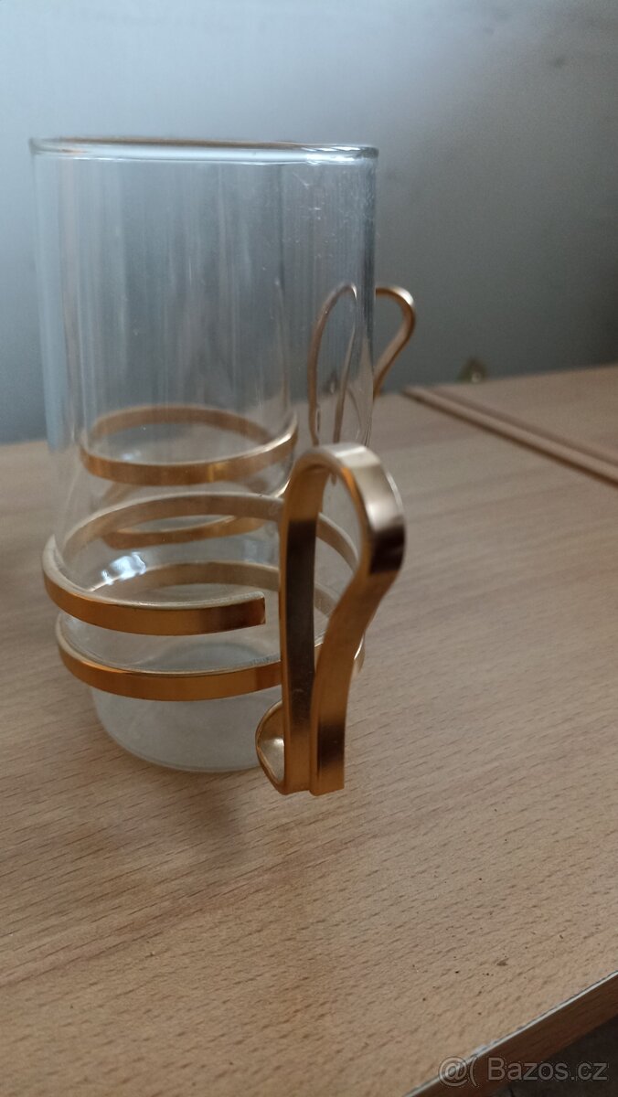 Skleničky se zlatým uchem, 2 ks - 3
