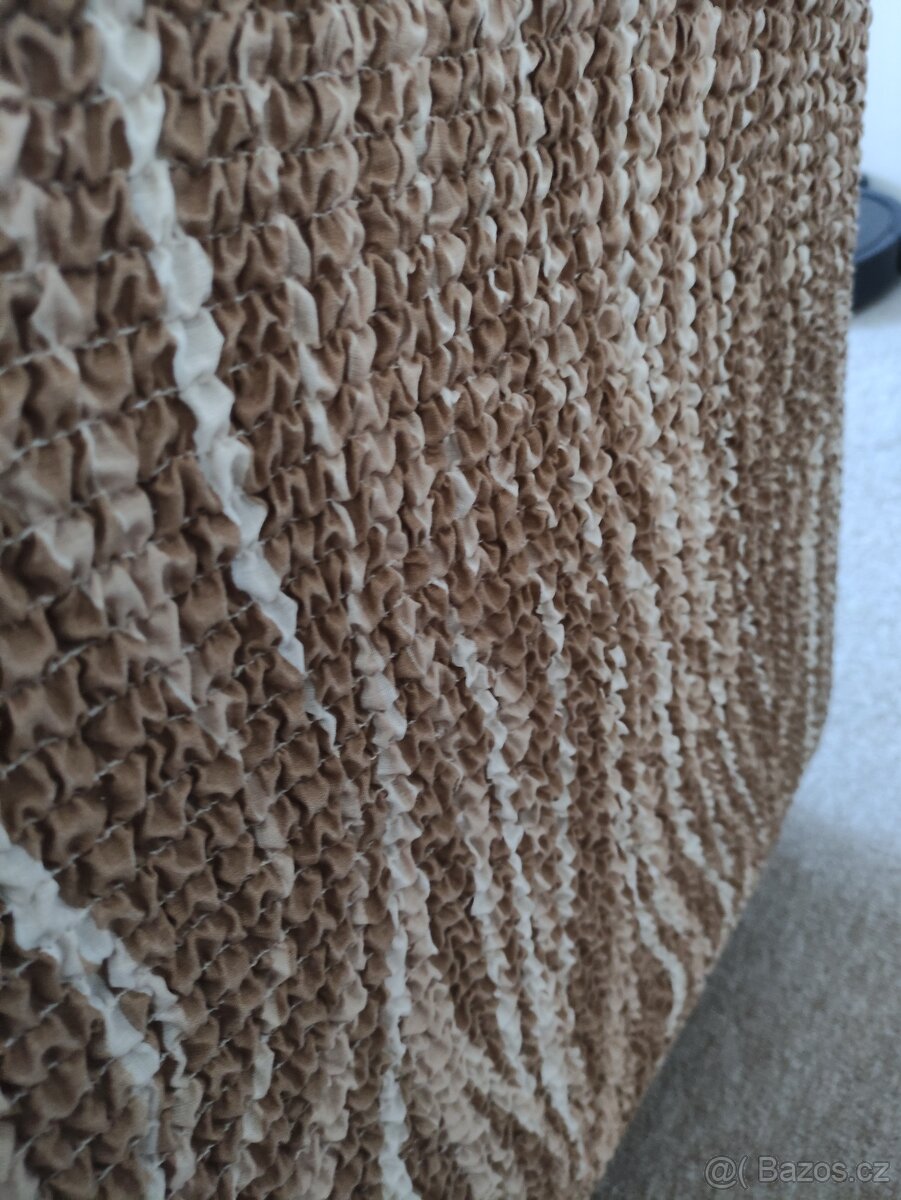 Bielastické potahy UNIVERSO žíhané hnědé - 3