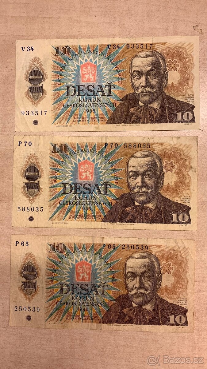 Různé bankovky československé 10,20,50 Kč - 3