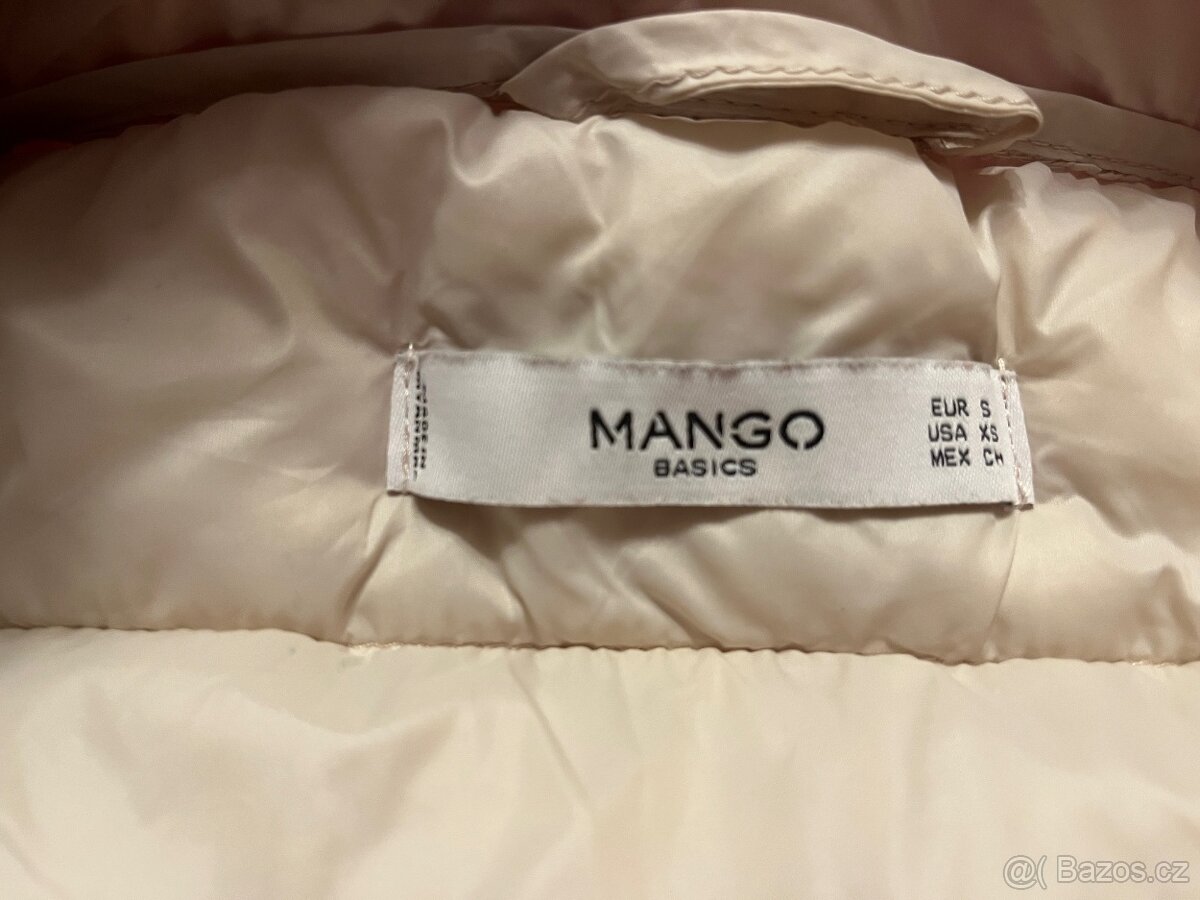 Béžový prošívaný kabát Mango, vel. S - 3